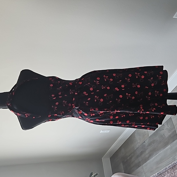 Vintage | Cherry 60s Style 100% Cotton Midi Dress | Womens Medium - Picture 4 of 8